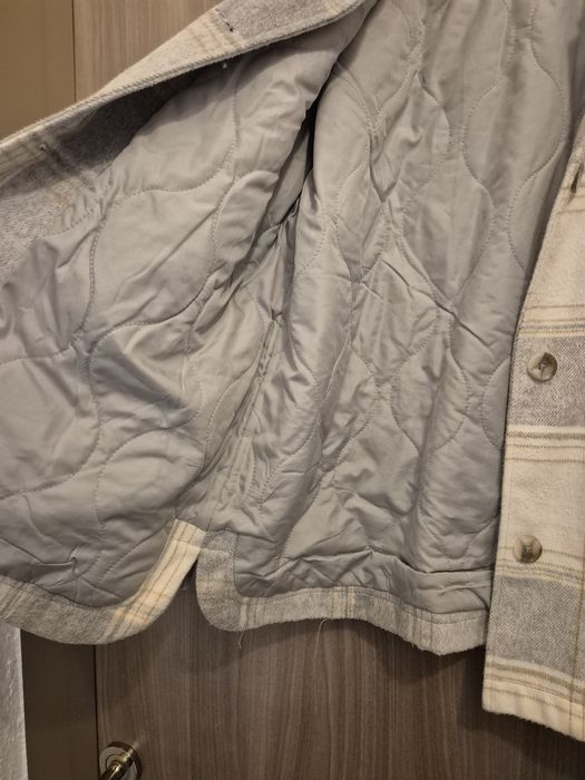 Pull and bear Карирано ватирано дамско яке-риза