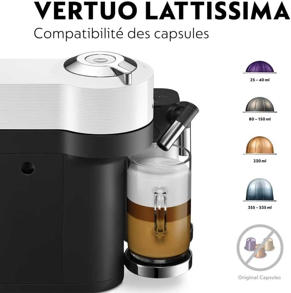 Кафемашина с капсули Delonghi Nespresso Vertuo Lattissima ENV300.W