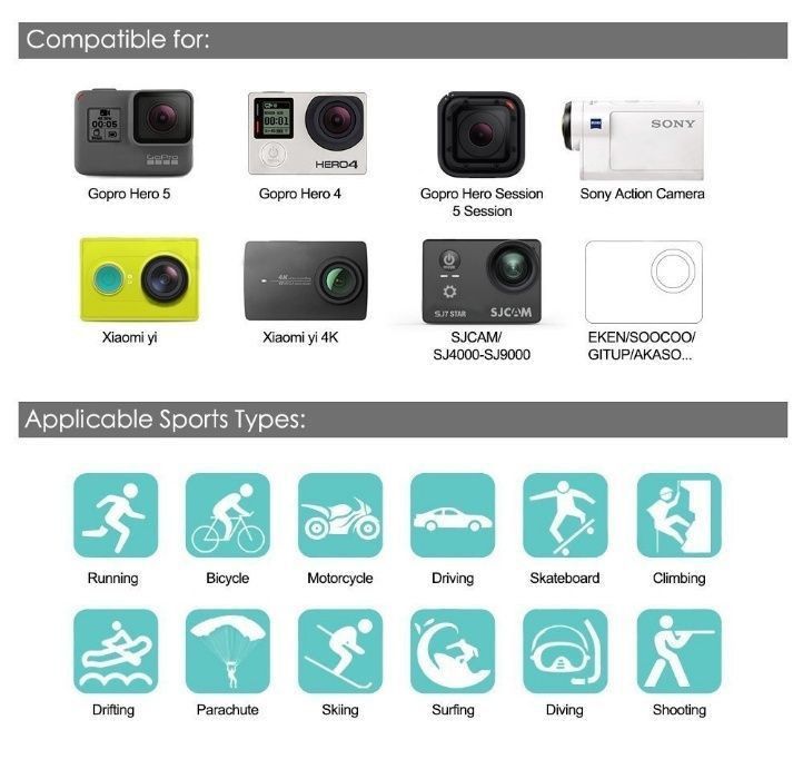 Промопакет 16 аксесоара за екшън камери GoPro и други