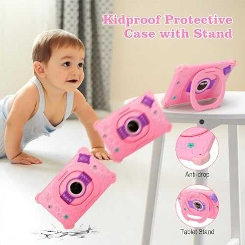 Нов 7 инча Розов таблет за момичета с игри стойка и родителски контрол