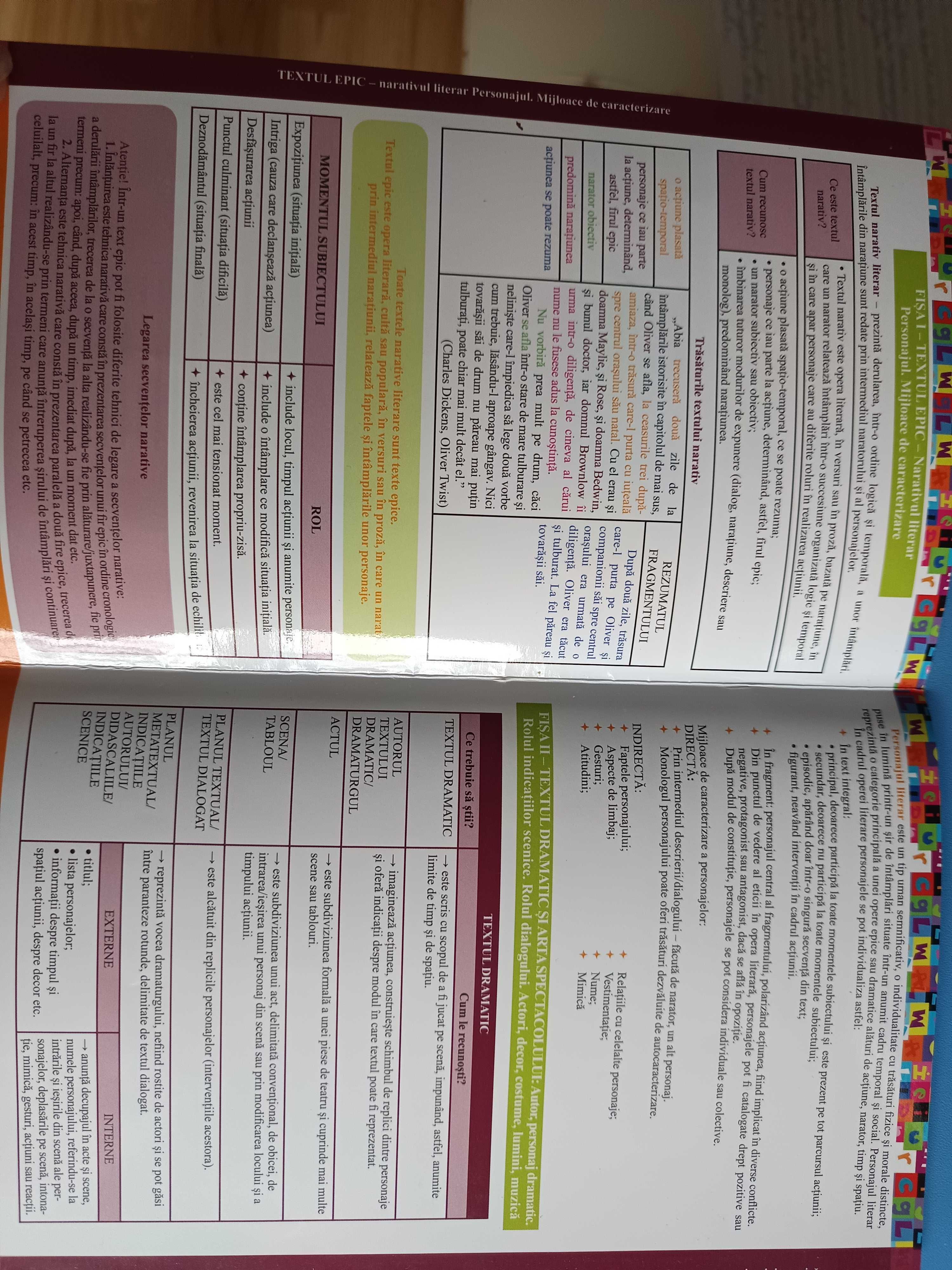 fișe teoretice examen clasa a 8 a