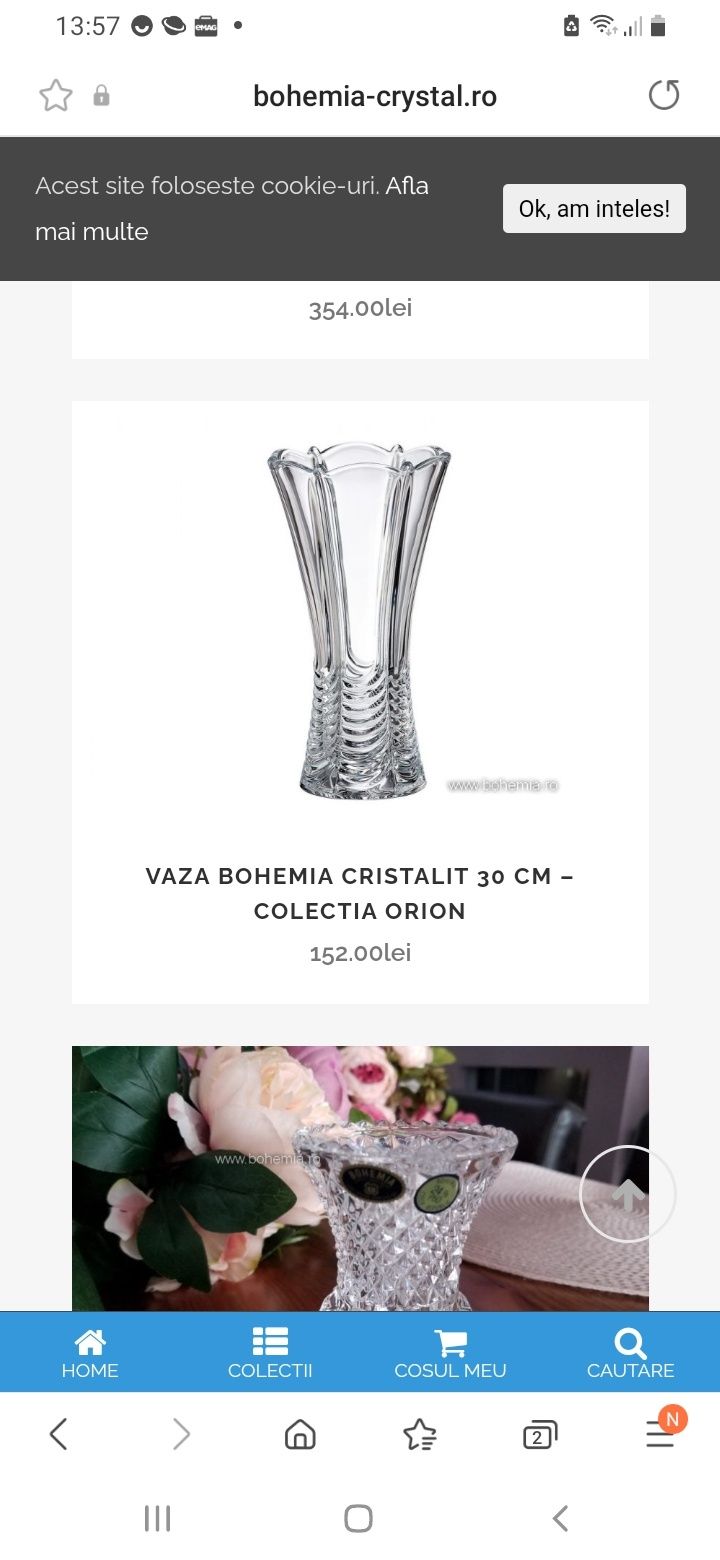 Vaza bohemia cristal