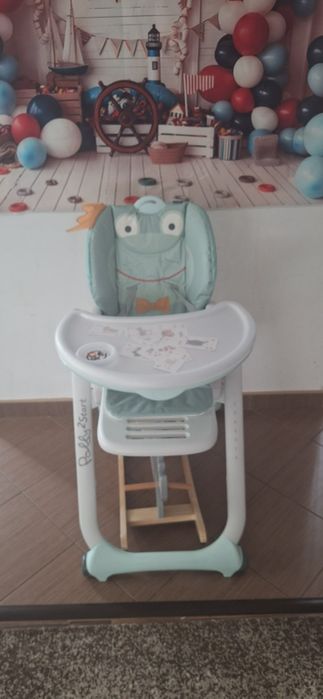 Scaun de masa Chicco Polly 2 Start 4roti, Froggy, 0 luni+
