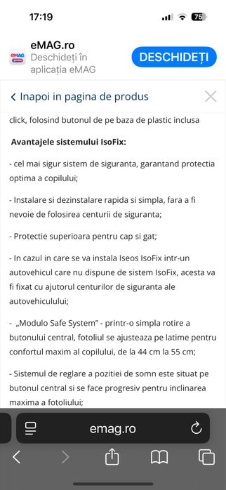 Scaun auto bebe confort ca si Nou de la 9 luni pana la 4 ani 9-18 kg
