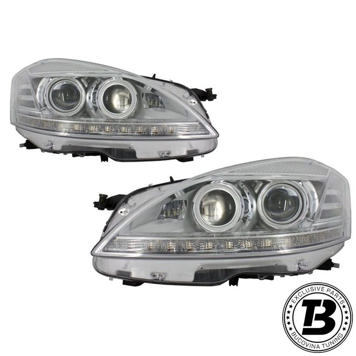 Faruri Full LED compatibile Mercedes S Class W222 Facelift Look