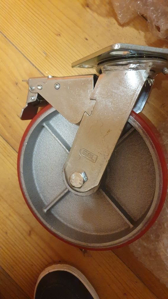 Roata pentru carucior/Schela,din aluminiu, siliconata, 8" x 20