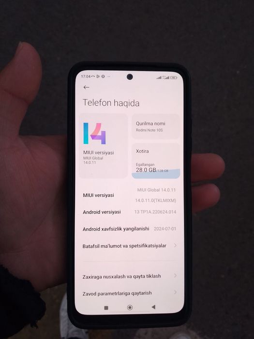 Redmi note 10 s 128 gb hama joyi rodnoyy