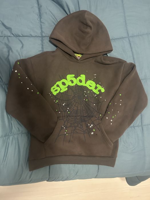 Сиво зелено sp5der hoodie (м размер)