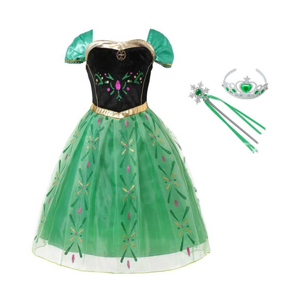 Rochita printesa ANNA FROZEN cu accesorii, calitate premium, 7-8 ani