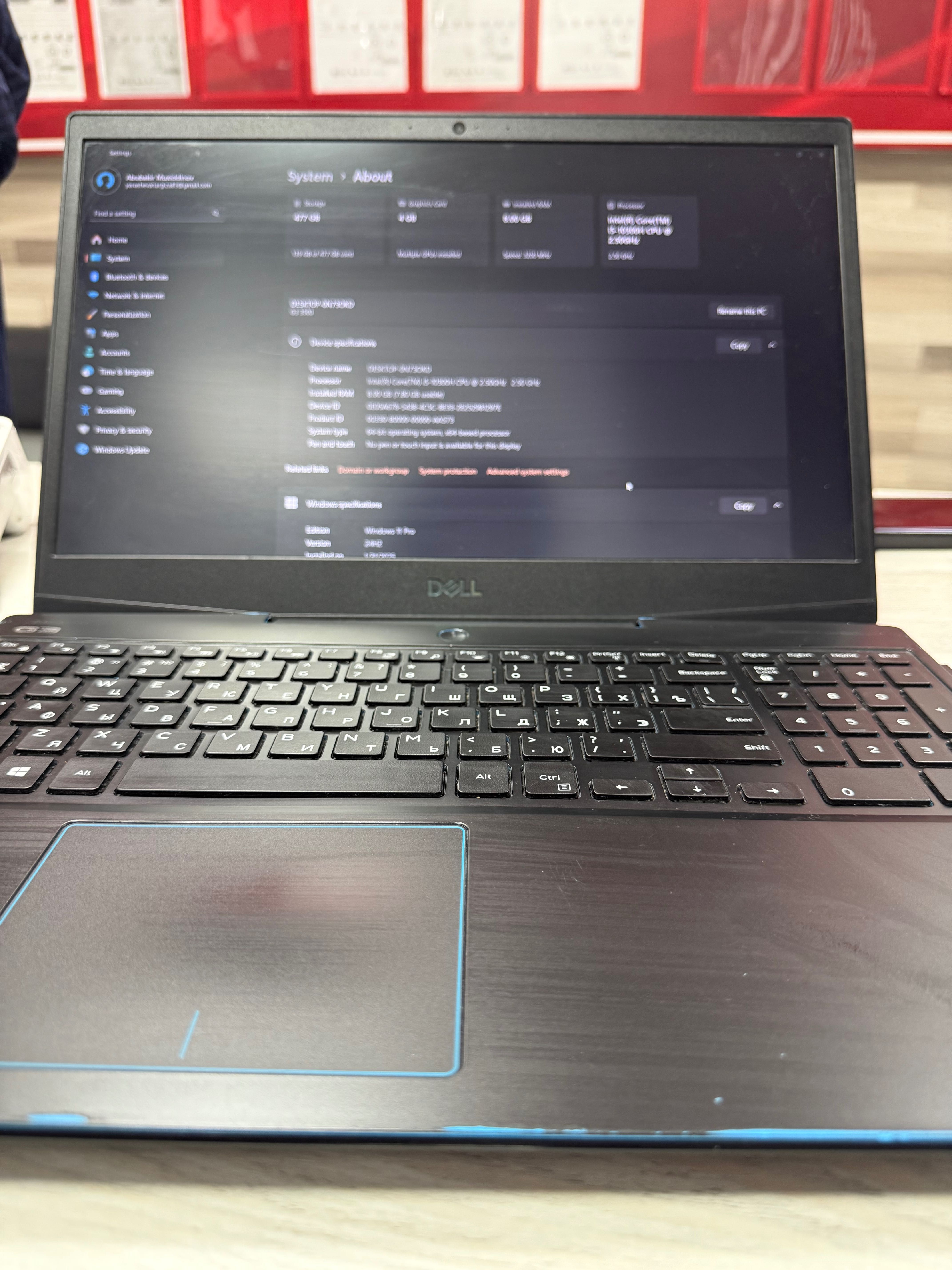 Dell Intel(R) Core(TM) i5-10300H CPU O’yun uchun dasturlash uchun