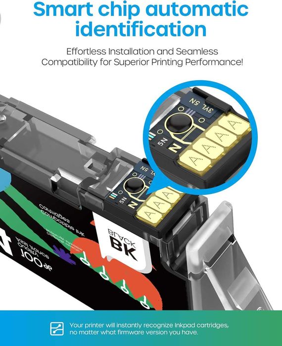 Мастилени касети iNKPAD 924 XL с чип за принтер HP OfficeJet Pro, 4 бр