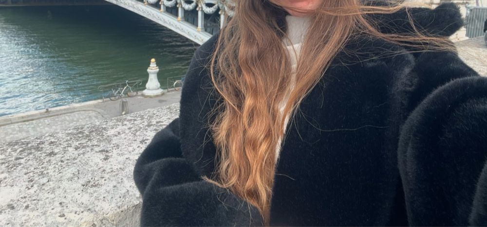 Zara пухкаво палто xs-s