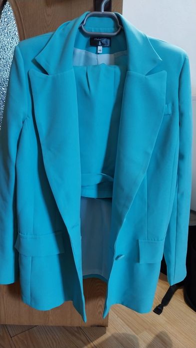 Sacou cu pantalon turcoaz