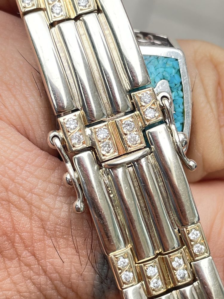 Brățară aur 14k cu diamante, de bărbați.