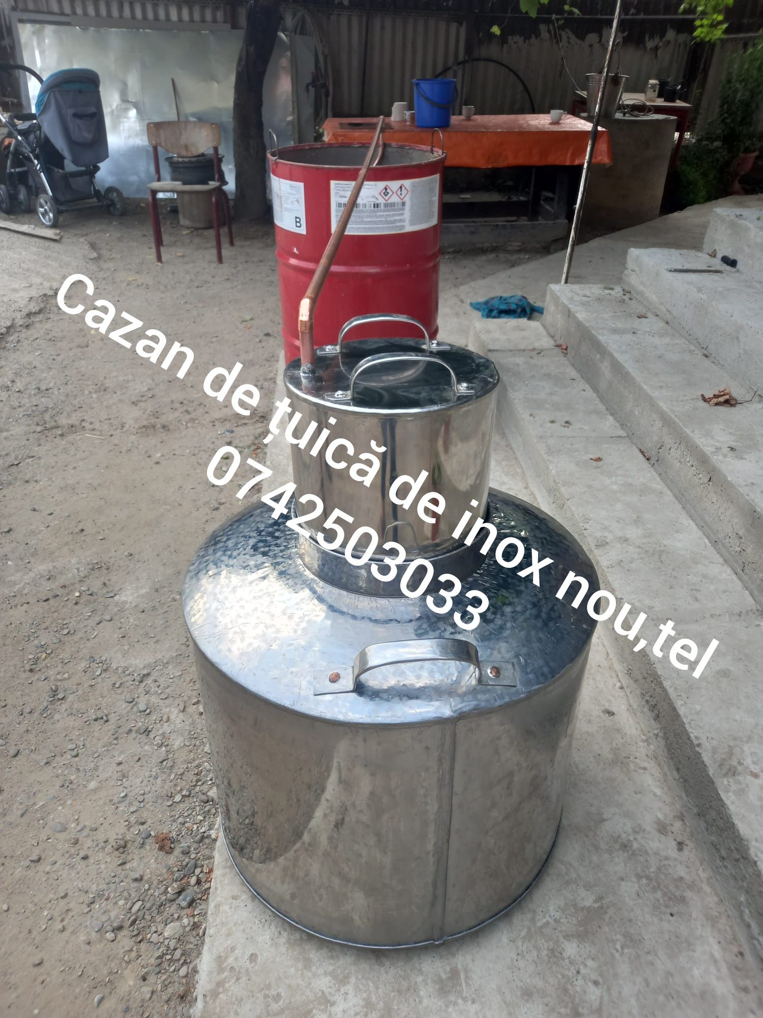 Cazane de tuica de inox gata pt foc. Ori ce marime avem pe stoc. Noii