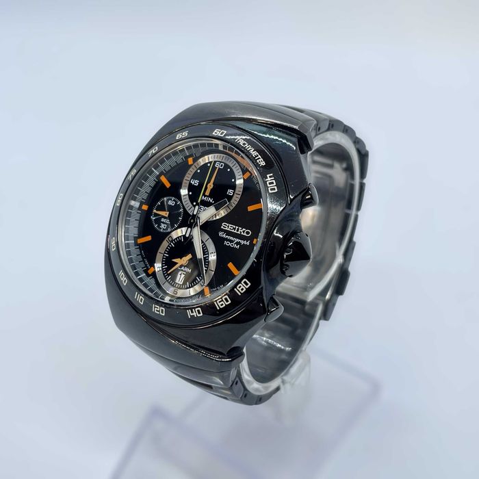 Seiko SNAB45 “Batman” Chronograph – мъжки часовник с кутия и документи