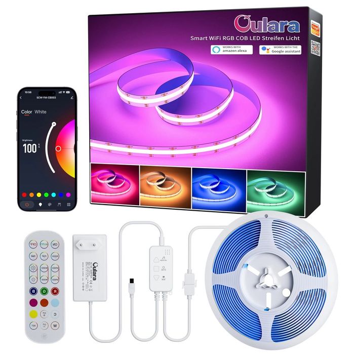 Wifi RGB COB LED лента с регулируема цветна светлина