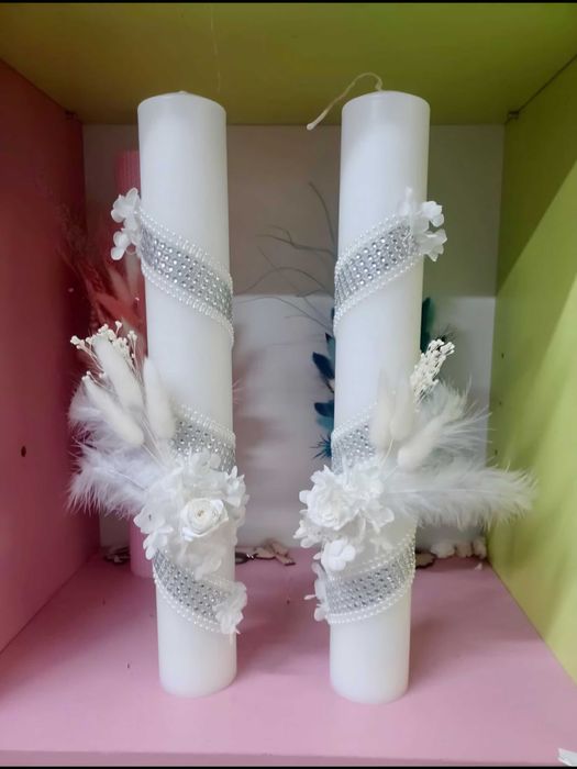 Lumânări,buchete și trusouri de botez/nunta