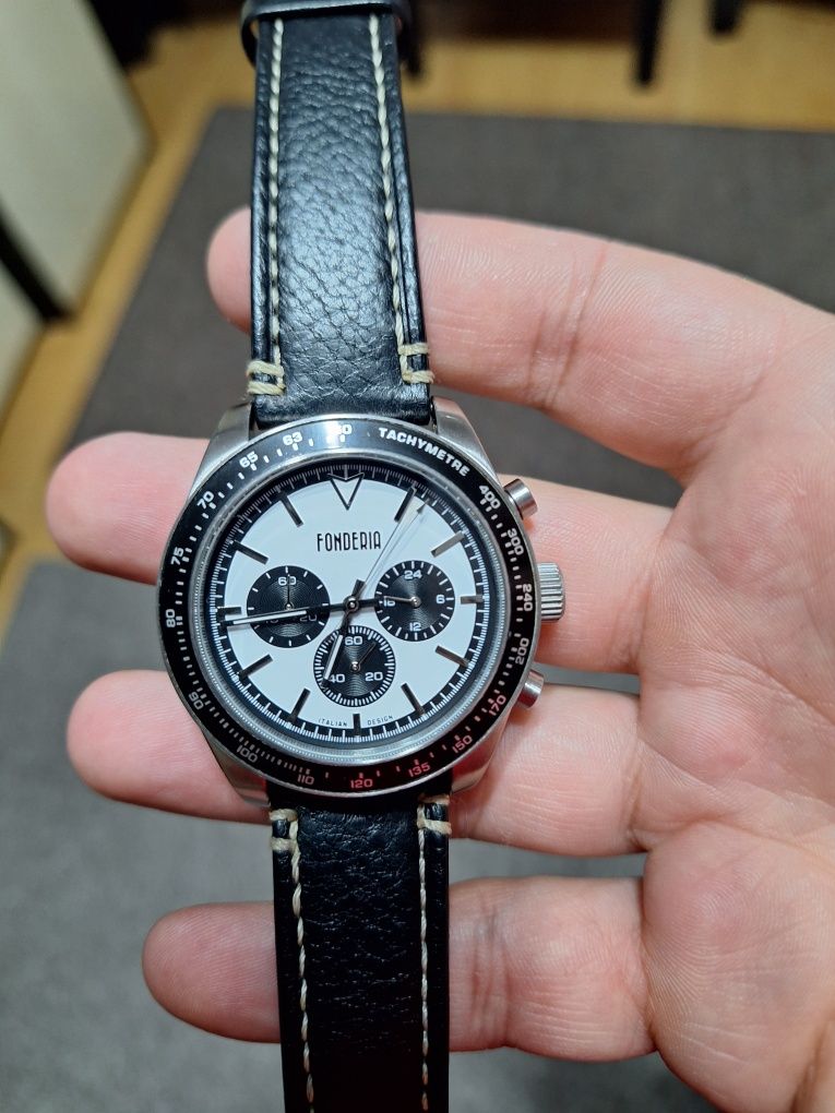 Ceas Fonderia cronograf panda dial homage Rolex Daytona