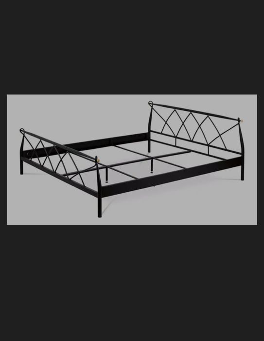 Pat metalic 180x200 Bowden (negru mat)