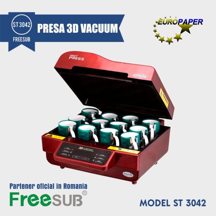 Presa Termica 3D cu Vacuum marca FreeSub St-3042 - presa sublimare