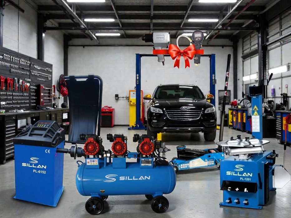 Комплект для СТО Шиномонтажный станок Балансир Компрессор Домкрат