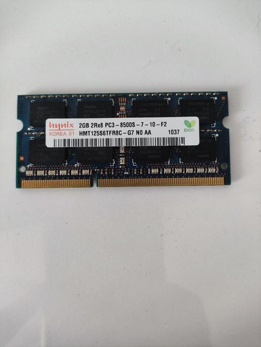Memorie RAM  DDR3 Hynix 2GB 2RX8 PC3-8500S-7-10-F2 Laptop