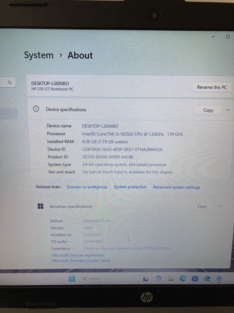 Лаптоп HP 250 G7