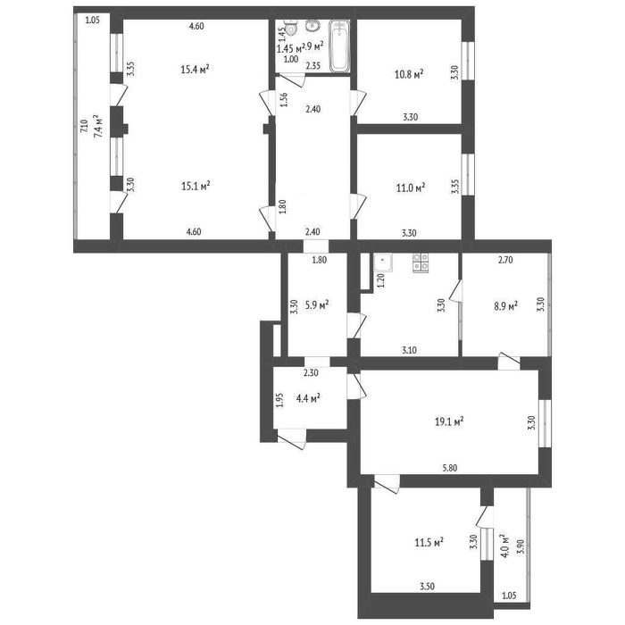 Yu  Продаётся 6комн передел в 5 комнатную 139,5м2 квартира Сергели-8
