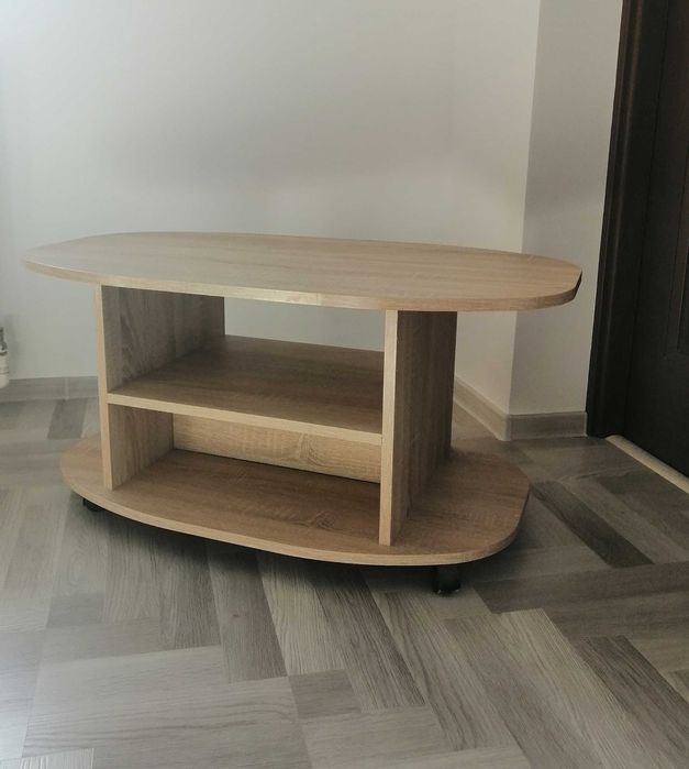 Măsuță de cafea, blat oval, 90x50x44