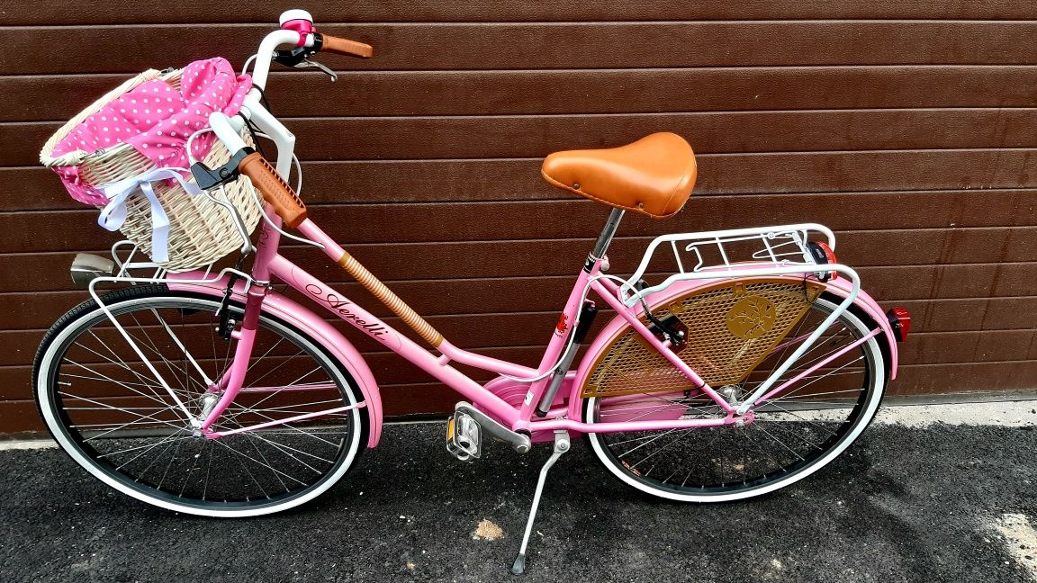 Bicicleta dama clasica de fete italiana Aereli cosulet barbie bike roz