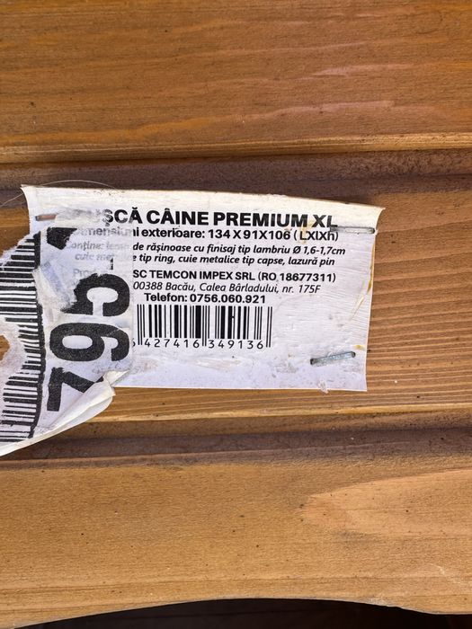 Cusca caine talie mare