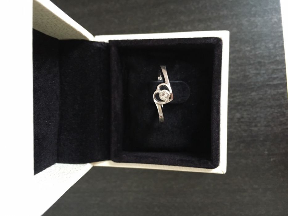 Inel de logodna aur alb 18K cu diamant - Rafael Jewelry