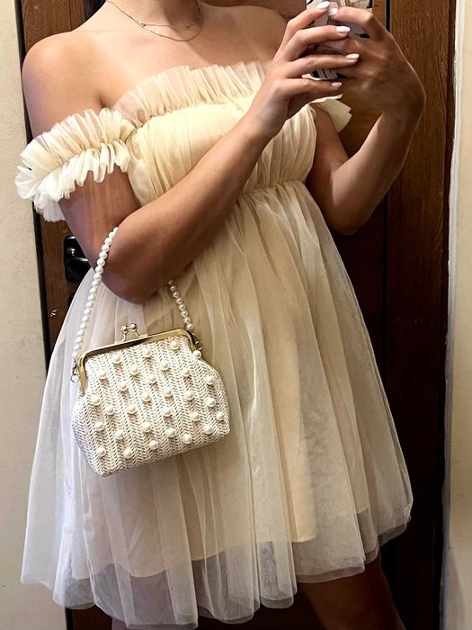 Дамска вечерна рокля с тюл - М размер