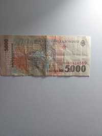 Vând bancnota 5000 de lei, anul 1998, originală