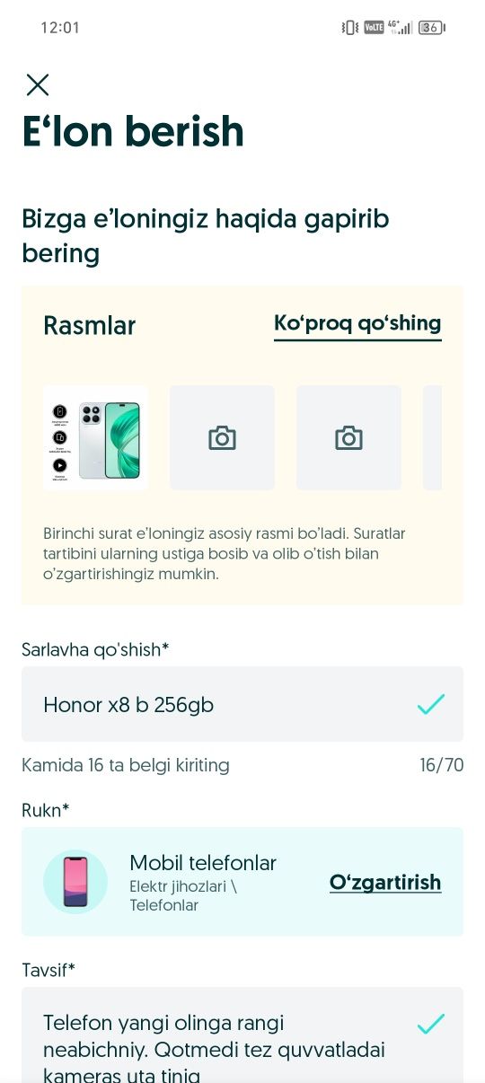 Honor x8 b 256gb