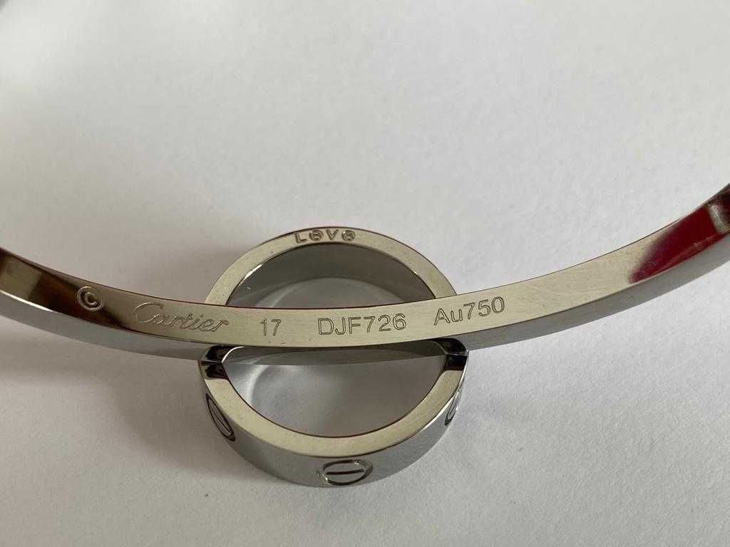 Brățara model slim Cartier LOVE 17 White Gold 750