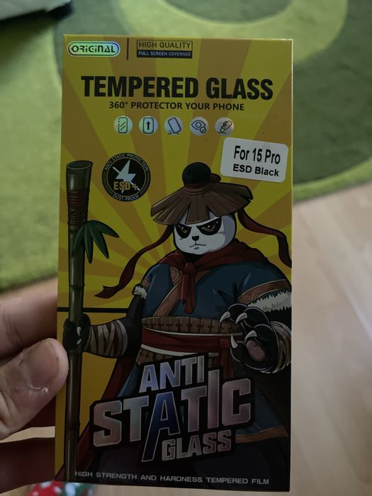 Folie sticlă iPhone 15 Pro / 14 Pro Max – Anti Static – Noi, Sigilate