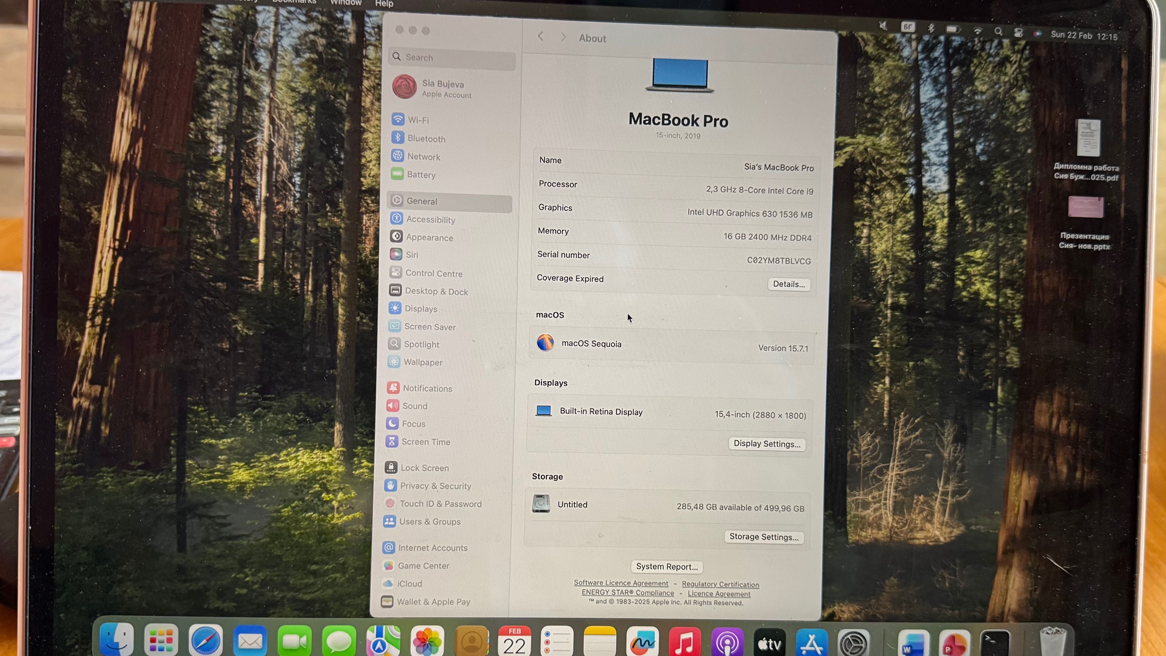MacBook Pro 15” Retina / i9 / 16GB / 512GB / Отлично състояние. — миниатюра 3