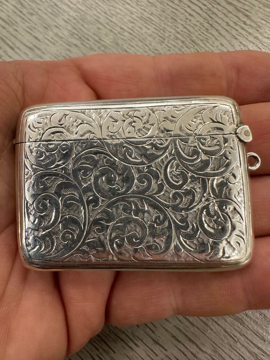 Silver vesta case. Сребърен кибритник. 1913г антика