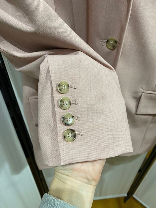 Оувърсайз сако с мъжка кройка Zara в бледо розов цвят