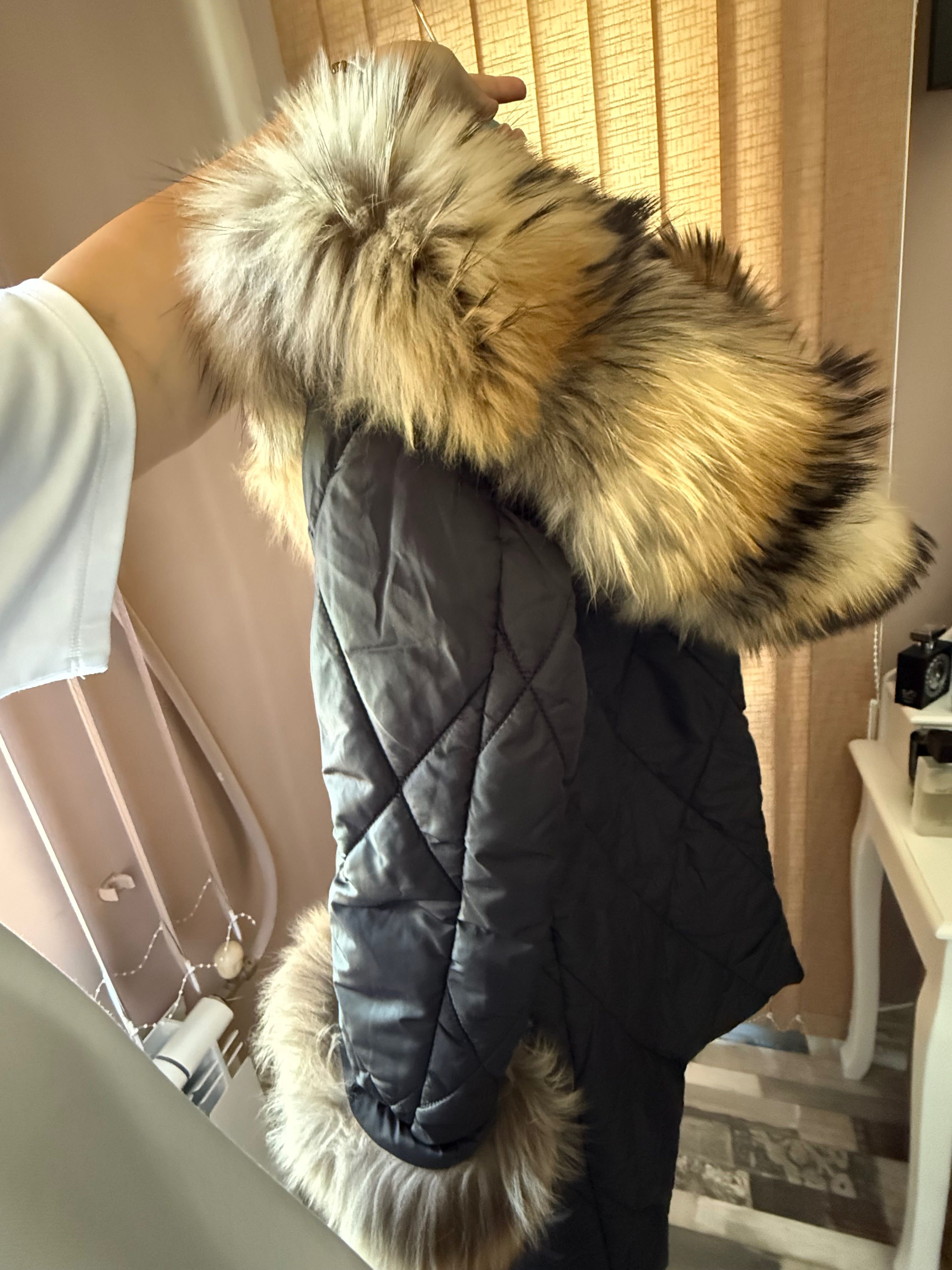 Зимно яке с естествен косъм