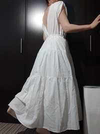 Дълга бяла рокля Reserved/ Елегантна рокля с лен НМ/ Къса черна рокля