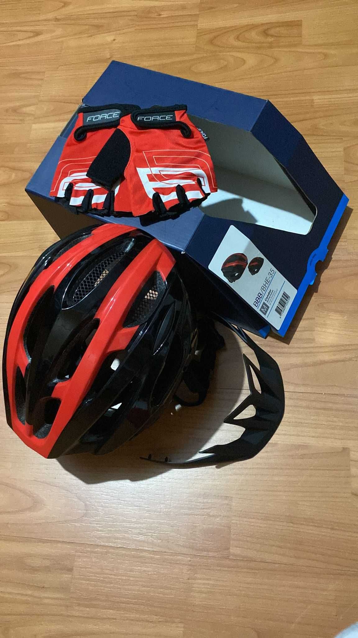 Set Cască de Ciclism Bbb Bhe - 35 + Mănuși de ciclism Force (L)