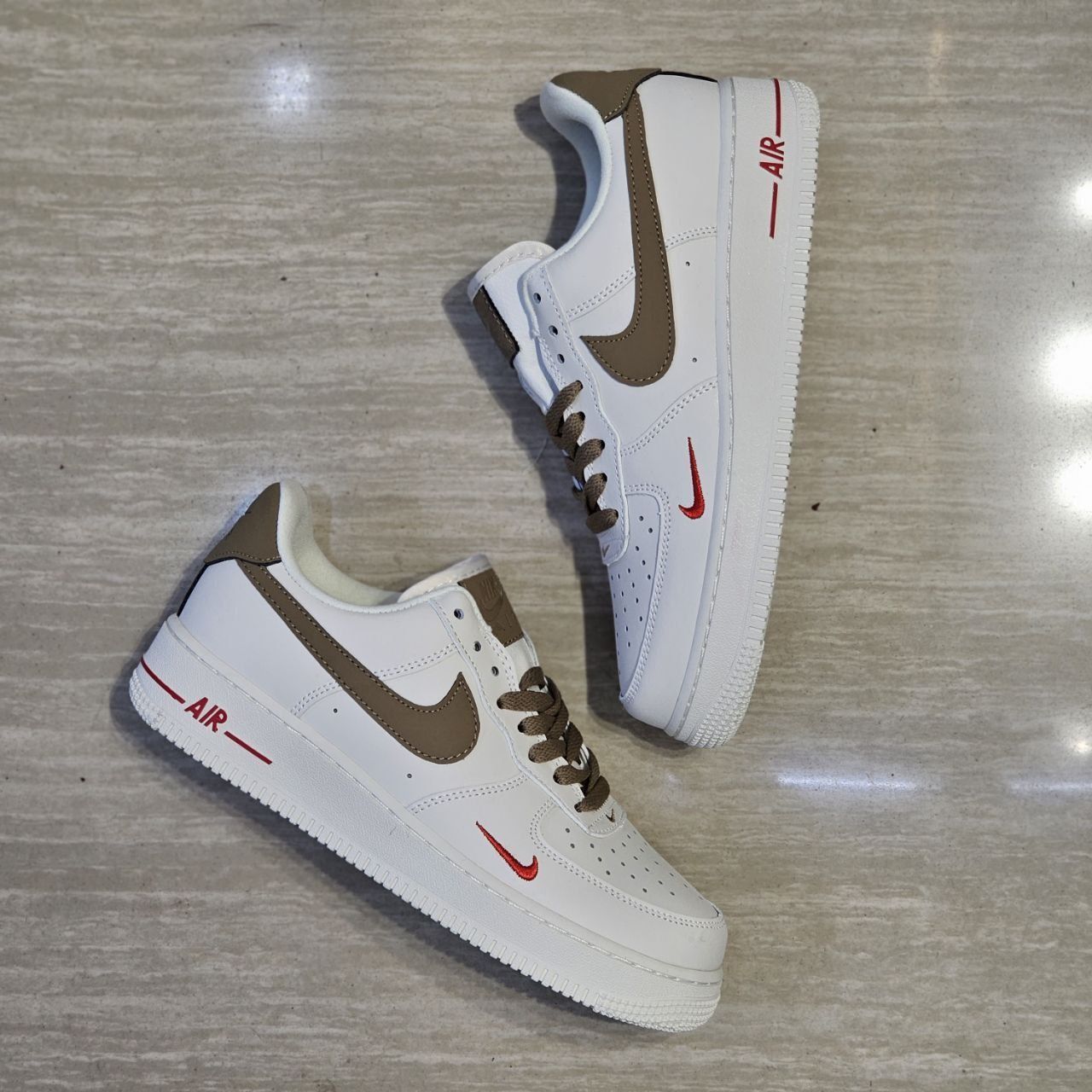 Кроссовки оригинал качества Nike air force 1 коричневый