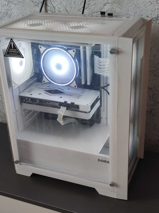 Белый игровой компьютер (Ryzen 7, rtx 3060, 16gb, ssd 512, периферия)