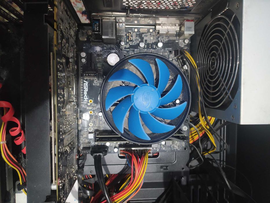 Комплект материнской платы asrock a320m dgs  и процессор 5 2600+кулер