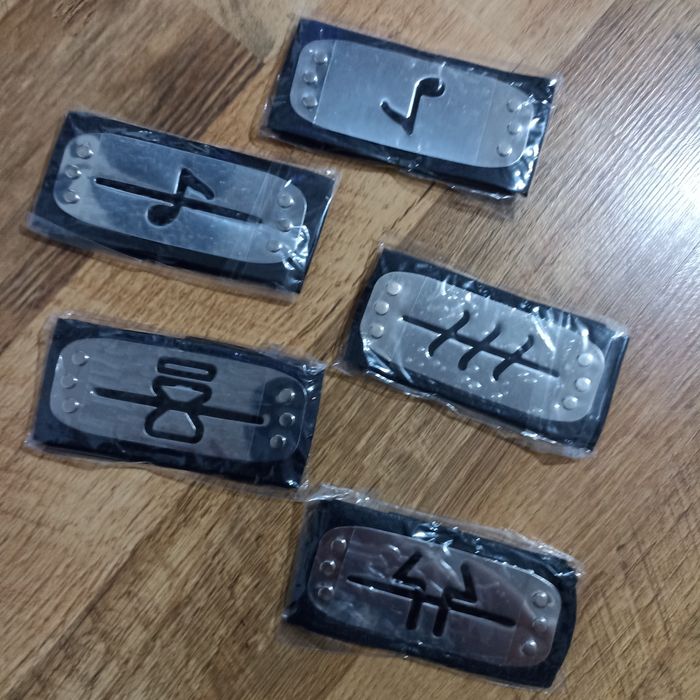 Bandana anime Naruto neagra metalică