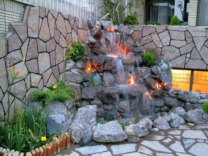 Execut gratare din caramida-cascade curgatoare-fantani design