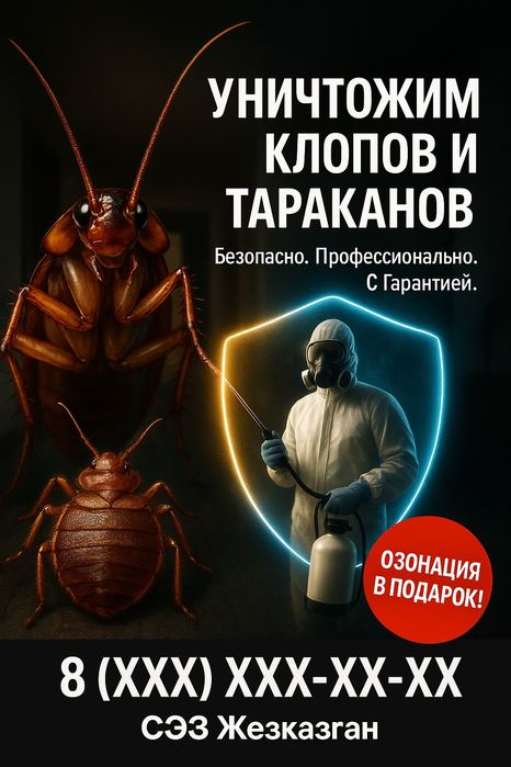 Дезинсекция / Дезинфекция / Дератизация Жезказган, Сатпаев